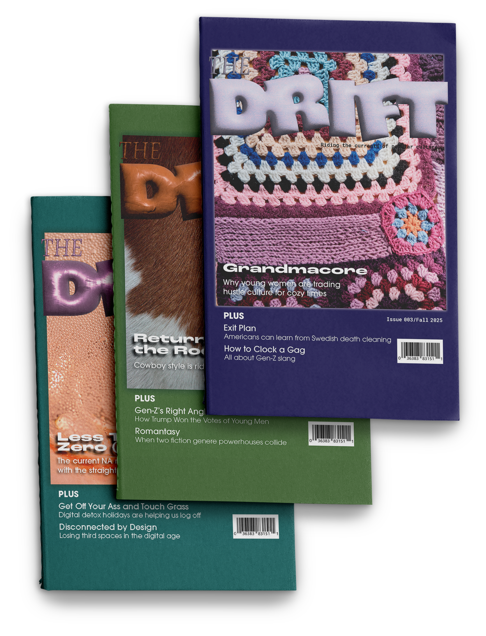 The Drift Magazine covers stacked