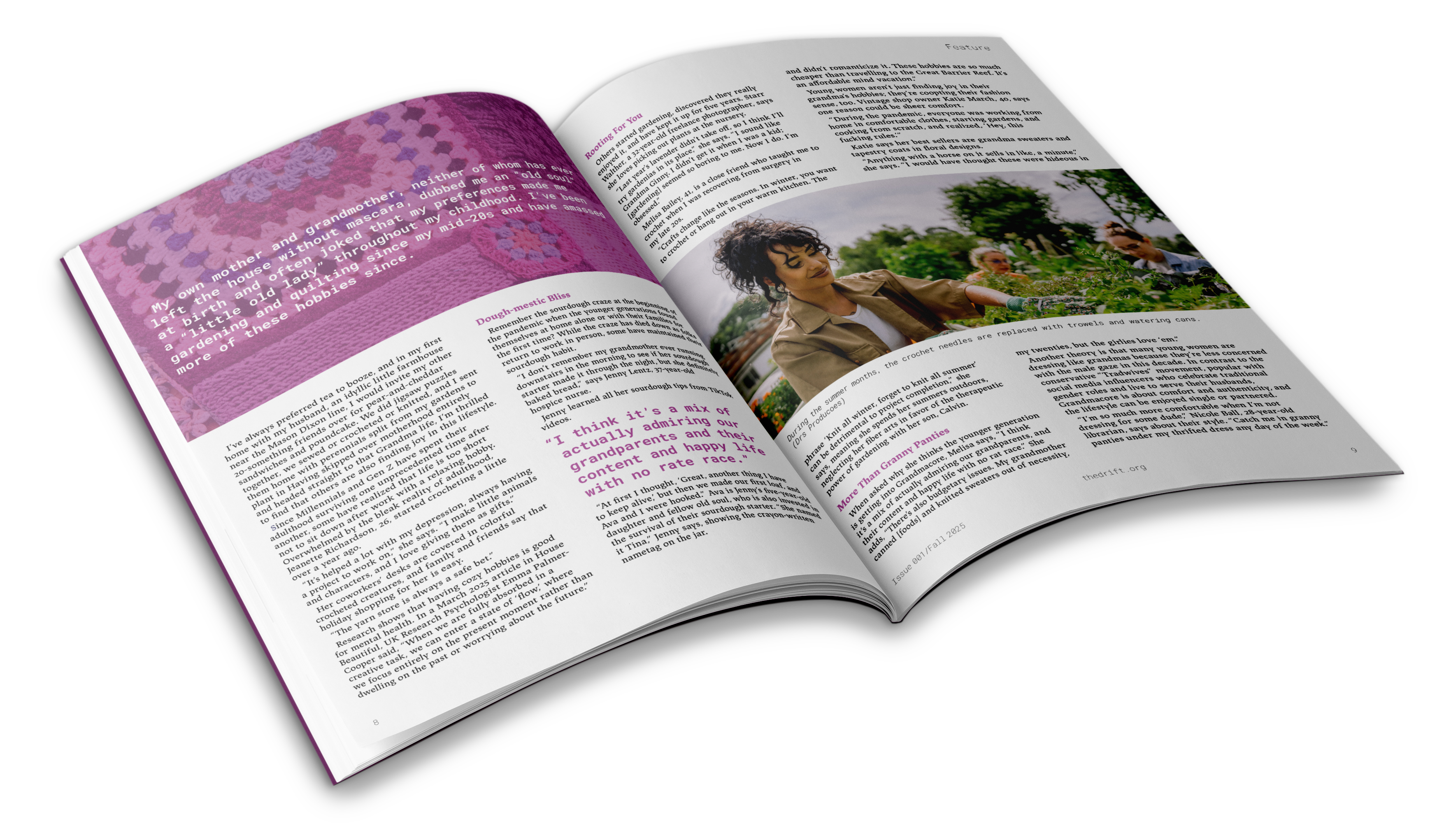 Mock up of an open magazine