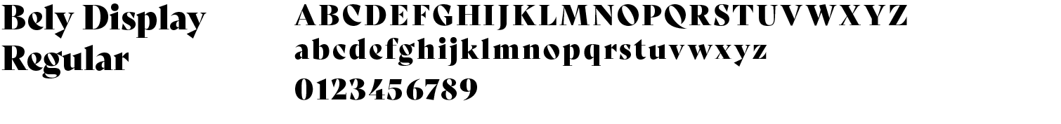 The alphabet in Bely Display typeface