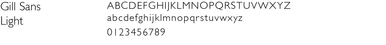 The alphabet in Gill Sans typeface