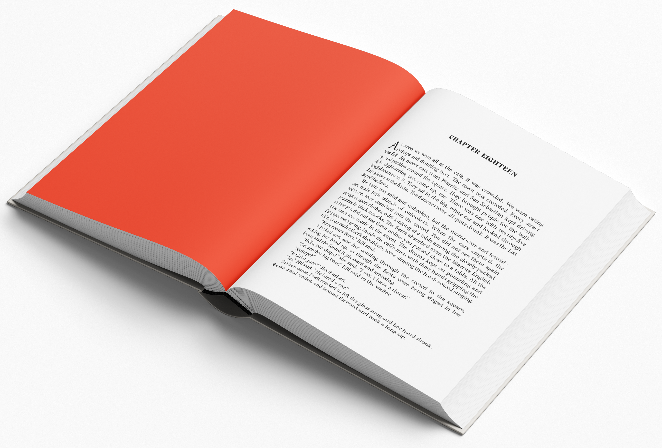 Mock up of an open book